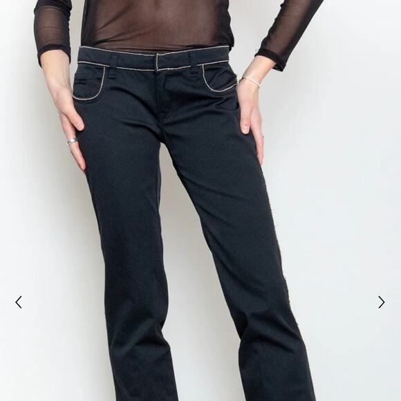 Moschino Women’s Donna Rhinestone Flare Pants Size 27 - Picture 8 of 9